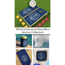 Minimal Nautical Navy Blue Anchor Collection