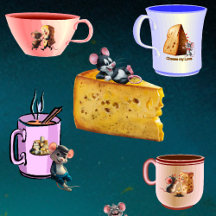 Mouses and Cheeses on Mugs