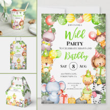 Safari Animals Kids Birthday Party Supplies