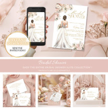 Wedding Dress Gown Brunette Floral Bridal Shower