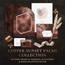 Copper Sunset Palm Leaves Wedding
