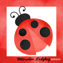 Watercolor Ladybug Birthday