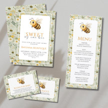 Sage Green Wildflower Bee Baby Shower