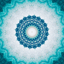 Turquoise Blue Floral Mandala