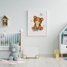 Bear Boy Nursery Print