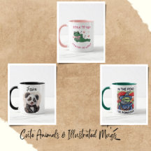 Cute Animals & Illustrated Mugs