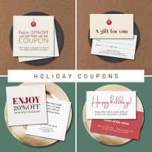 Coupon / Gift Card Ideas for Holidays Season