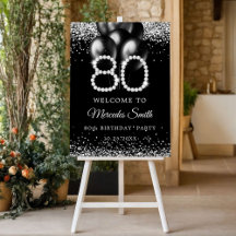 80th Birthday Diamond Silver Party Collection