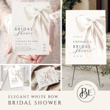  Elegant White Bow Bridal Shower
