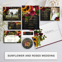 Sunflower and roses rustic elegant wedding