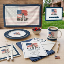 Modern Minimalist 4th of July Patriotic BBQ Party