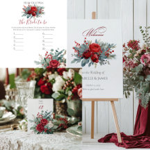 Watercolor Burgundy & Blush Roses