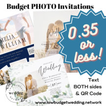 PHOTO Budget Wedding Invitations 0.35 or less