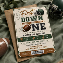 Football Ticket Birthday Invitation Any Age