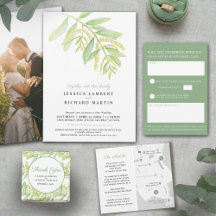Eucalyptus green leaves cream flower watercolor