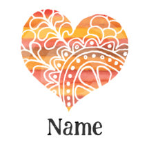 Yellow Orange Mandala Heart