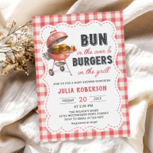 Red Gingham Burger BBQ Baby Shower 
