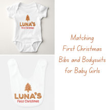 Matching Christmas Bibs and Bodysuits for Girls