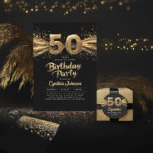 50th Birthday Elegant Black and Gold Collection