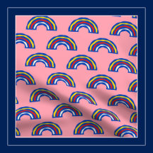 BABY - Retro 1980s Primary Color Rainbows on Pink