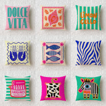 Dopamine Aesthetic Maximalist Throw Pillow Set 31