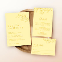Modern Butter Yellow Floral Wedding
