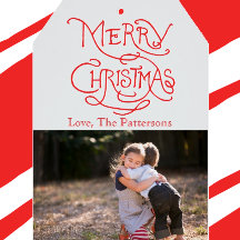 Photo Holiday Card Set: Typography Merry Christmas