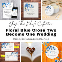 Floral Cross Two Become One Bible Verse Wedding