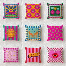 Dopamine Aesthetic Maximalist Throw Pillow Set 6