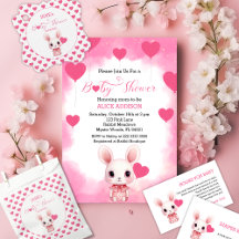 Cute Pink Rabbit With Watercolor Balloons