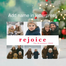 Bright Red Rejoice Script Christian Christmas