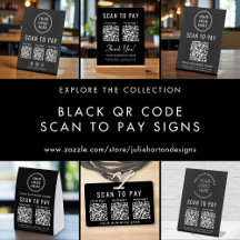 Scan To Pay QR Signs - Black
