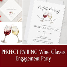 Perfect Pairing Watercolor Style Wine Glasses