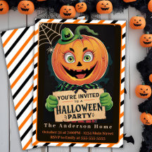 Vintage Retro Classic Halloween Party Invitations