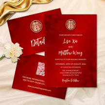 Modern Simple Chinese Wedding Stationery