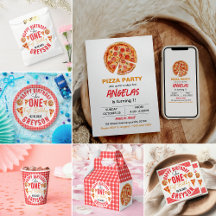 Modern Slice Slice Baby Pizza 1st Birthday Party 