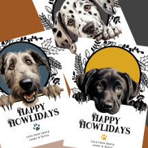 Happy Howlidays Peeking Dogs