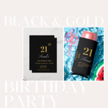 Black and Gold 21st Birthday 