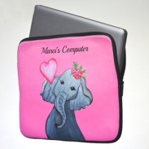 Pink Heart Elephant