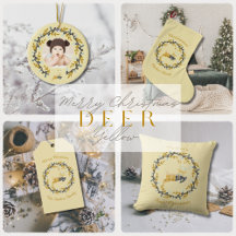 "Merry Christmas, Deer" in Yellow