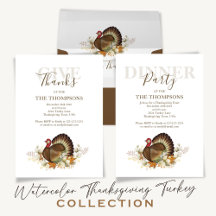 Watercolor Thanksgiving Turkey