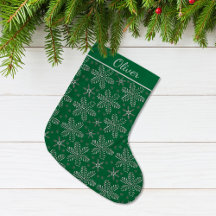 Silver Snowflakes Christmas Stockings