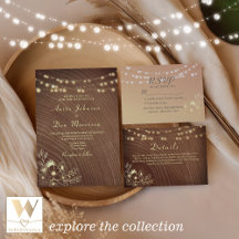 Rustic Wood String Lights Wedding Suite