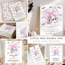 Coquette Pink Bow Little Boo Baby Shower Decor