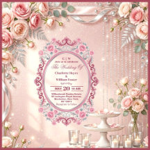 Luxury Blush Pink Silver Glitter Floral Wedding 