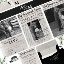 Newspaper Unique Wedding Stationery Suite