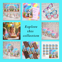 Cute baby unicorn and rainbow - Girl's Birthday