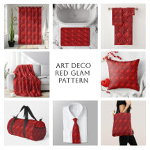 Red Glam Art Deco Pattern