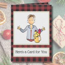 Funny Cartoon Thank You Christmas Holiday Cards 