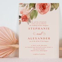 Peach Fuzz Wedding Invitations